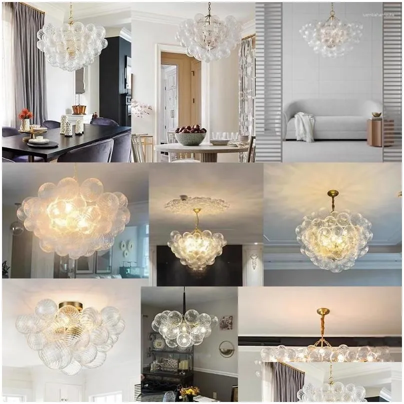 Chandeliers Rustic Linear Glass Golden Rod Pendant Lighting For Kitchen Island Lamp