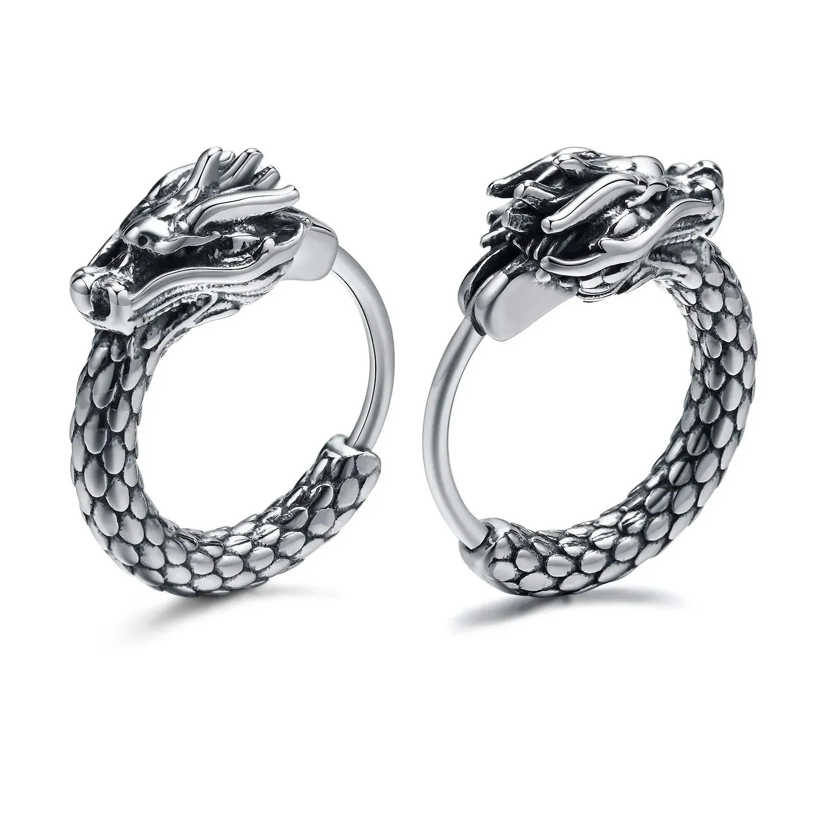 Hoop & Huggie Punk Rock Celtic Knot Earrings For Men Waterproof 14K White Gold Hie Ear Gifts Him Jewelry Brincos Mascinos Drop Delive Dhgja