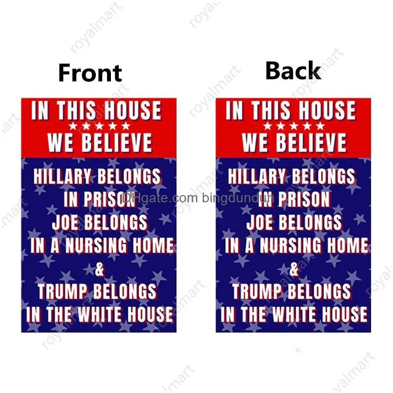 30*40cm Trump Garden Flags 2024 Campaign Banner Flax Double Printing Trump Flag DHL Free Delivery