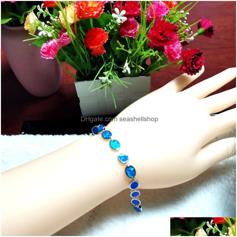 Stock Blue Opal Bracelet Fashion Jewelry Bracelet for Women