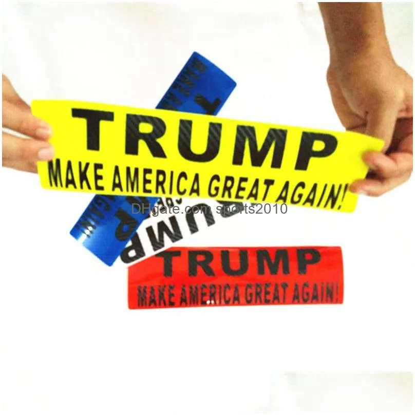 Car Stickers New 6 Colour Donald Trump 8X30Cm Make America Great Again Decal For Styling Vehicle Paster Reflective Bumper Drop Deliver Dhsup