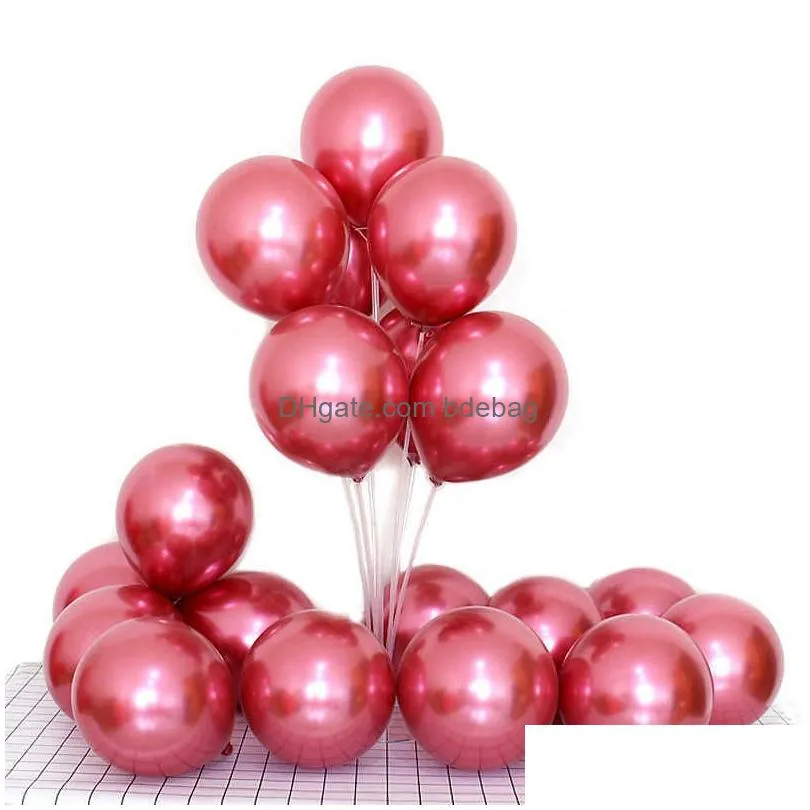 50pcs 10inch glossy metal pearl latex balloons thick chrome metallic colors helium air balls birthday party decor