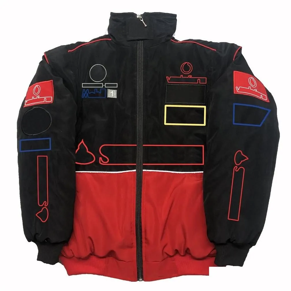 Motorcycle Apparel F1 Jacket Team Co-Branded Racing Suit Mens Long Sleeve Warm Retro Car Workwear Winter Cotton Drop Delivery Automobi
