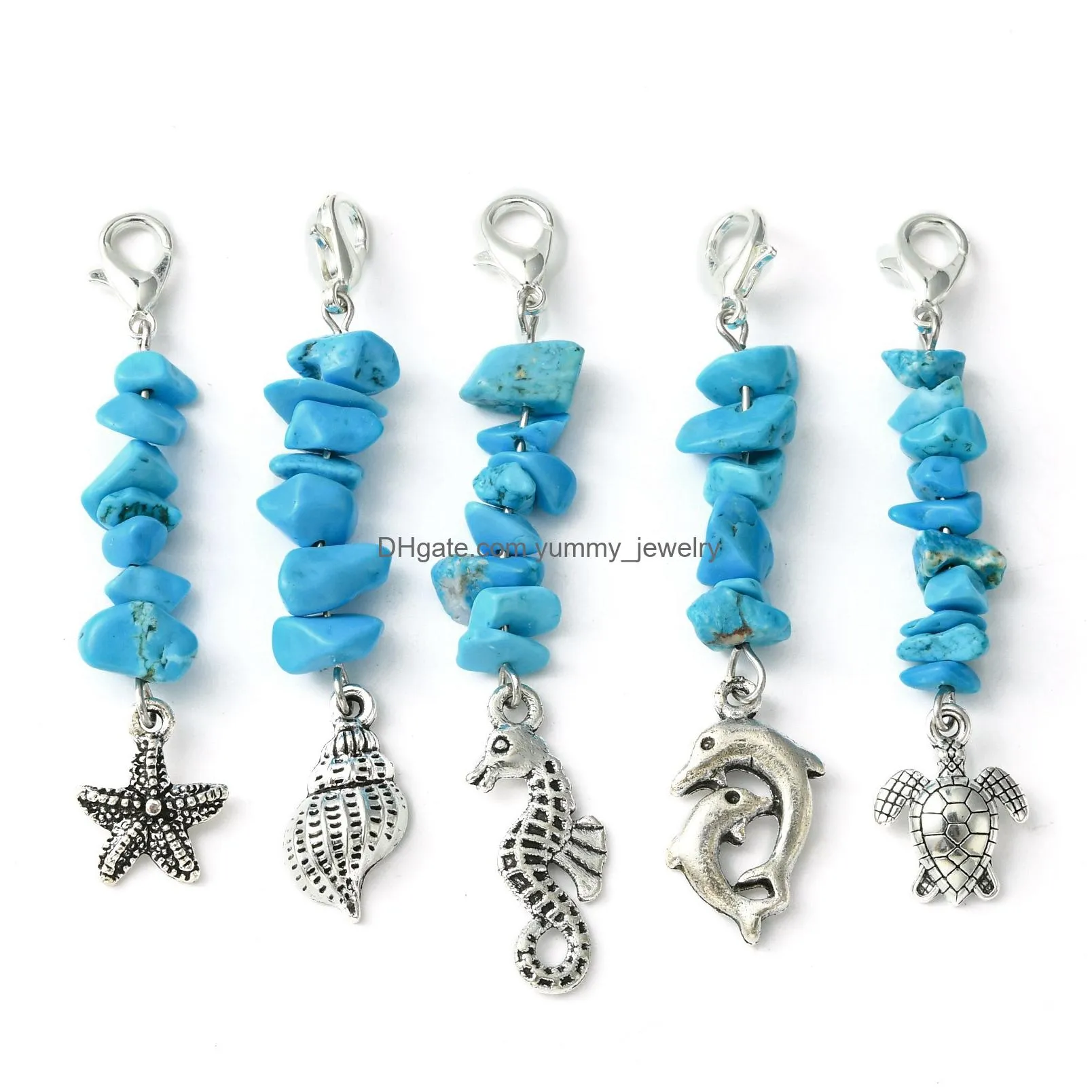 Charms Fashion Colorf Butterfly Clasp Diy Pendants Jewelry Irregar Gravel Hanging Accessories Keychain Drop Delivery Findings Componen Otzrv