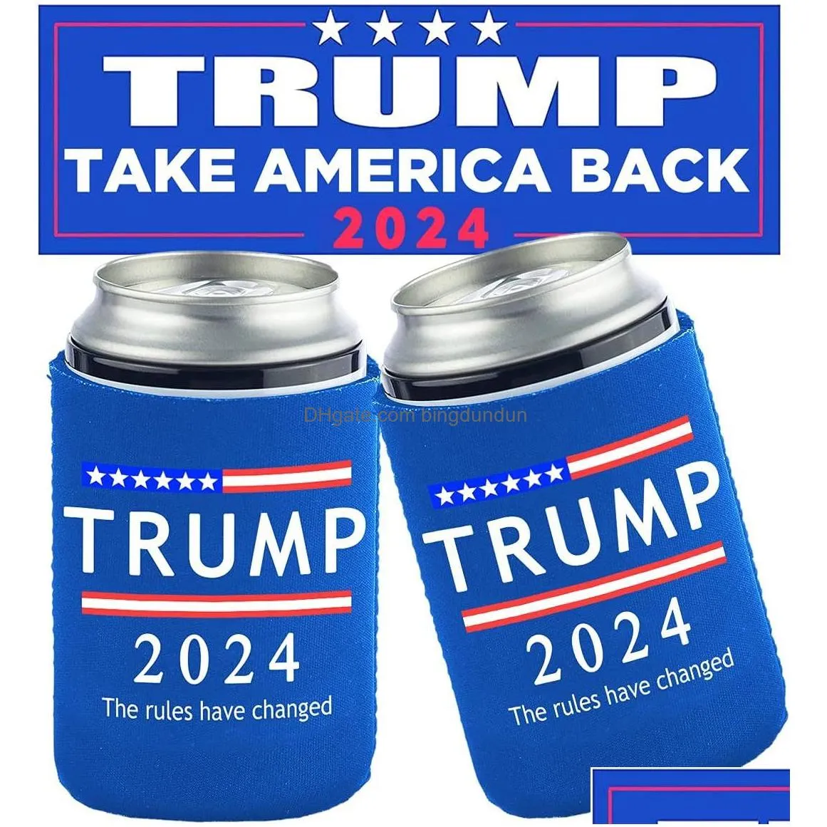 2024 trump cans holder party decoration 12 oz neoprene 330ml beer bottle sleeve