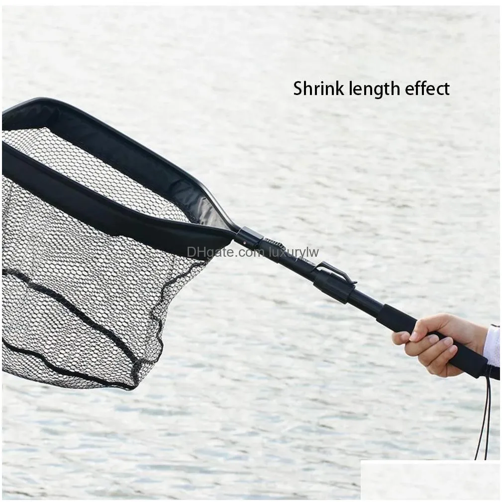 Fishing Accessories Telescopic Net Portable Foldable Landing Mesh Trap Tackles Tool Lure Stream Fish Cast Drop Delivery Sports Outdoor Dhk60