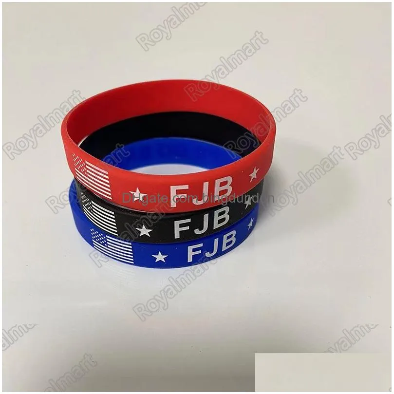 Let`s Go Brandon Silicone Bracelet Party Favor Rubber Wristband Presidential Election Gift Wrist Strap