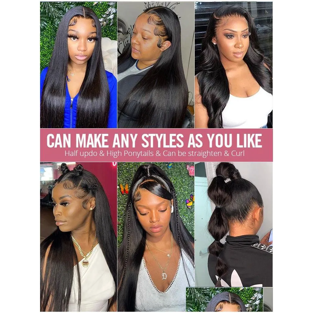 30 40 Inch Straight Lace Front Wig Brazilian 13x4 Lace Frontal Human Hair Wig for Black Women 13x6 Hd Transparent Lace Front Wig