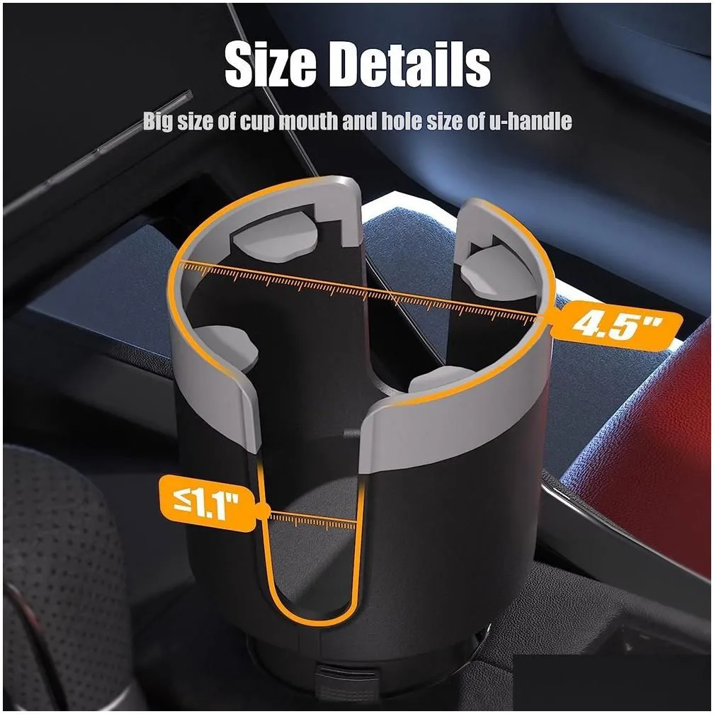 Car Holder Mounts Water Cup Mtifunctional 2 In 1 Tray Beverage Mobile Phone Storage Rack Foldable Dining Drop Delivery Automobiles Mot