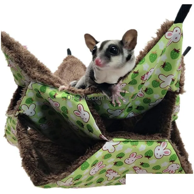 cat beds furniture hanging cage suspended cute warm plush ferret squirrel small pet hammock nest bed house toy sleep print bird 275i
