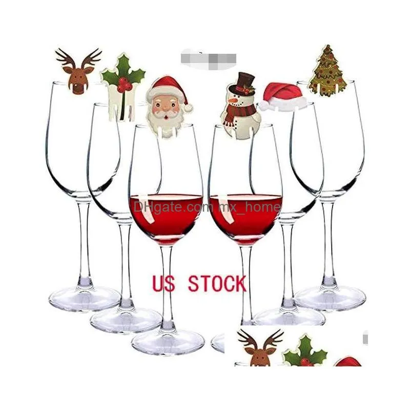 christmas cup card christmas decoration santa hat wine glass decor xmas tree ornaments home party decor year gift gc577