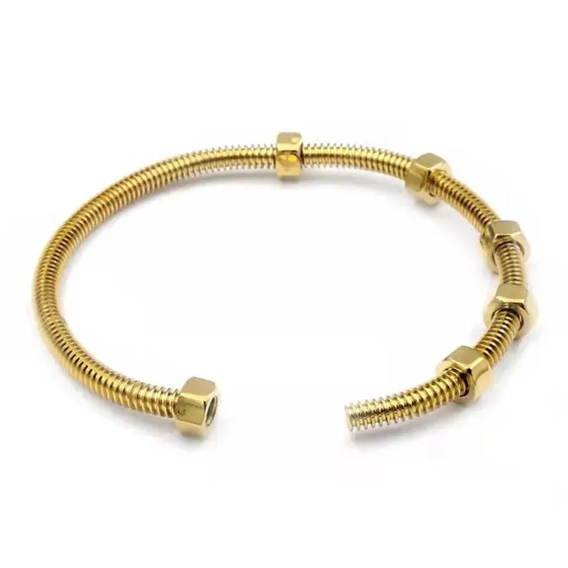 gold bracelet screw bracelet love bangle luxury jewelry rose gold silver black classic stainless steel jewelrys designers bangles bracelet gift for women