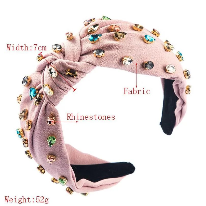 Fashion Fabric Hair Bands with Rahinestones Women Wide Headband Hair Hoop Hair Accessories