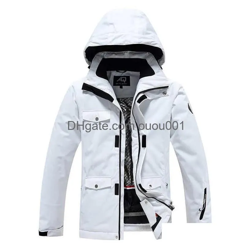 Skiing Suits New Pure White Womens Snow Suit Overalls Snowboarding Sets 10K Waterproof Windproof Winter Super Warm Costume Ski Jacket Dhetc