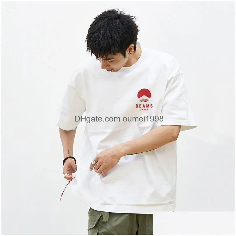 Men`S T-Shirts Mens T-Shirt For Men Women Beams Japan Y2K Short Sleeve Clothing Tops Summer White Tees Black Tshirt 230804 Drop Delive Dhhcg