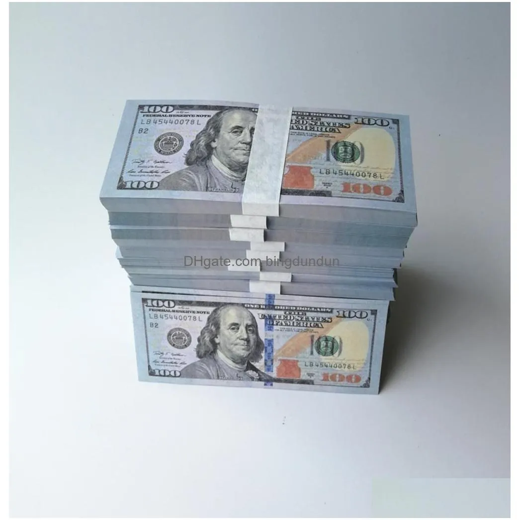 Wholesales Prop Money USA Dollars Party Supplies Fake Money For Movie Banknote Paper Novelty Toys 1 5 10 20 50 100 Dollar Currency Fake Money For Child