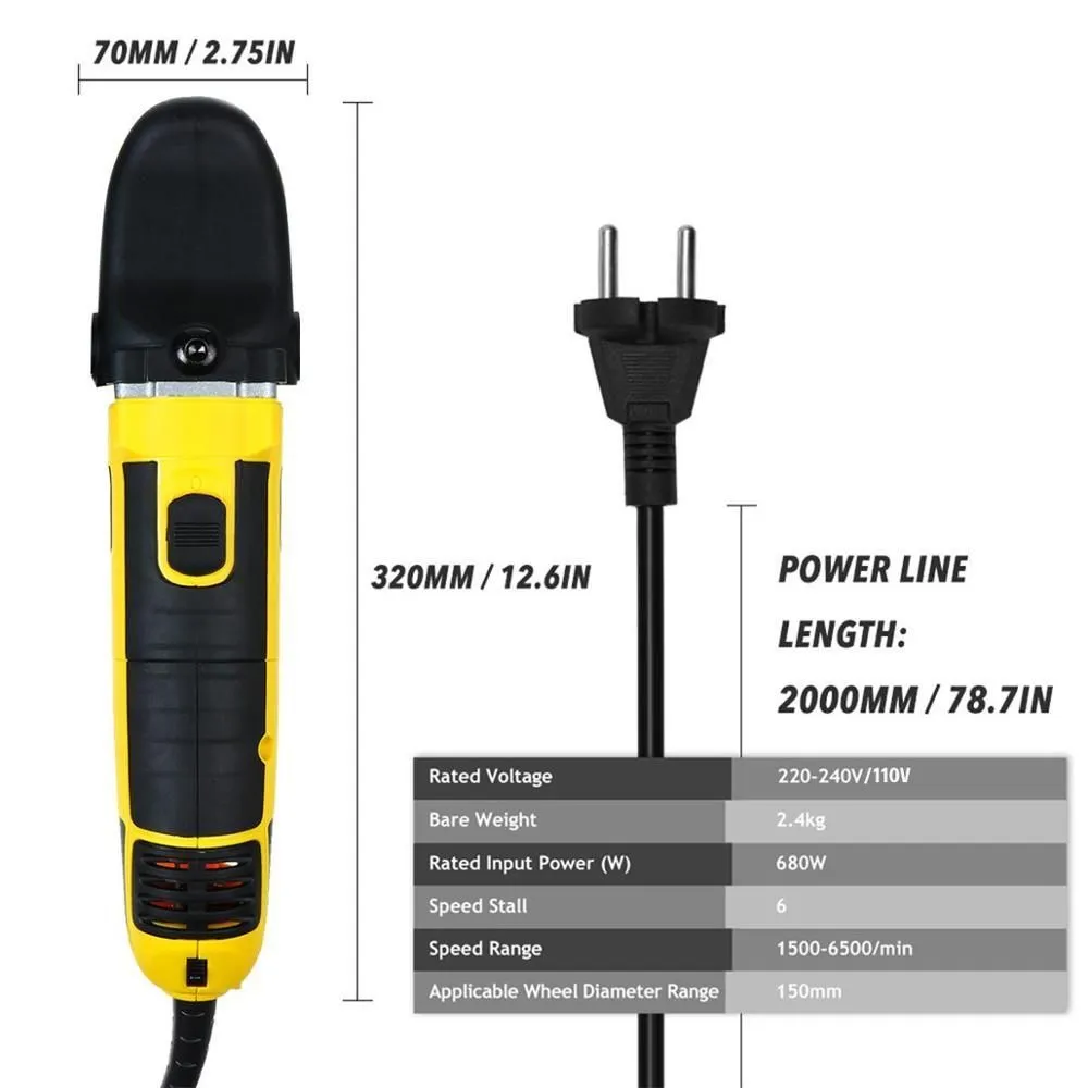 220V/110V Dual Action Polisher DA Car Polishing Electric Random Orbit Adjustable Speed Waxer Buffer Machine