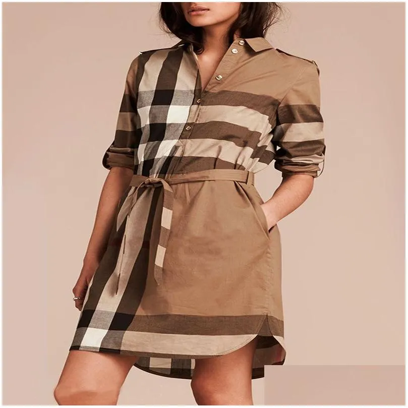 Women Shirt Dresses Fashion Slim Classic Pattern Silm 23SS Dresses Womens Clothing Simple 5 Colors