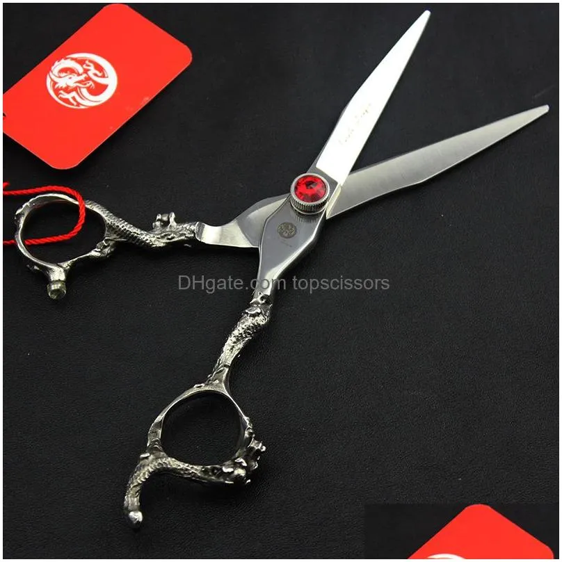 Hair Scissors 6Inch Japan 440C Dragon Handle Straight Cutting Thinning Scissor Hairdressing Style Shear Clipper Barber Shop Tool Drop Dhxfw
