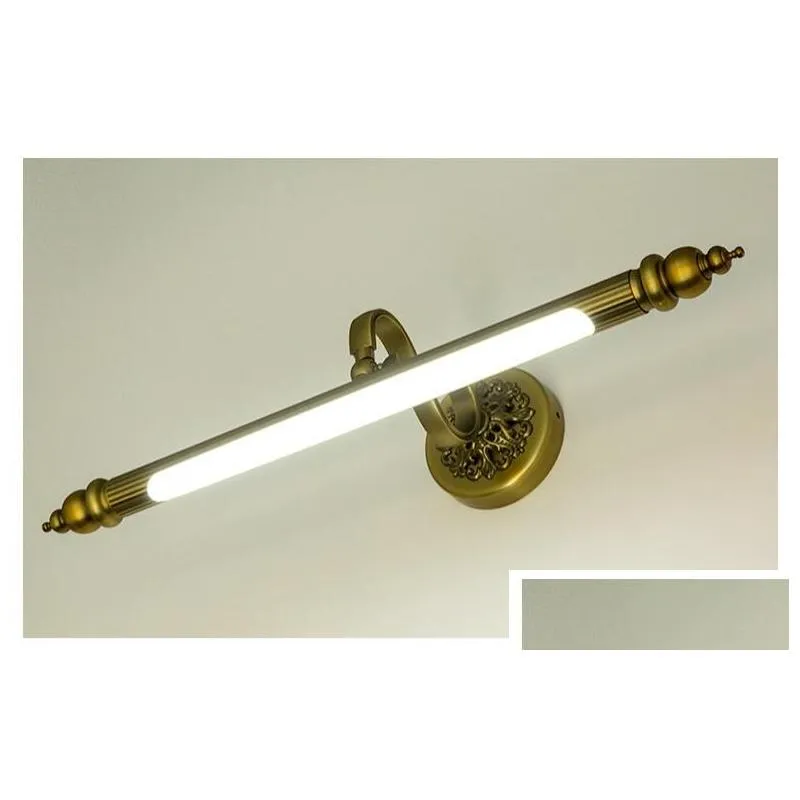 Wall Lamps Vintage Bronze Led Lamp For Bathroom Mirror Cabinet Waterproof Vanity Light Fixture With Adjustable Lengths Of 48Cm 57Cm Dhn8A