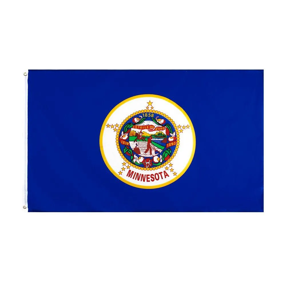 JOHNIN 3x5Fts  Flag Direct factory wholesale 90x150cm Land of Lakes USA State Banner 1858