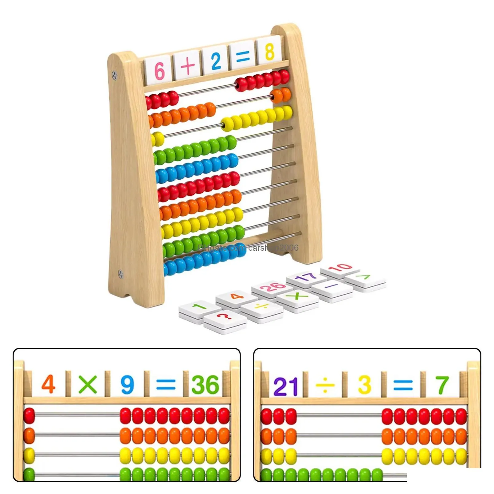 add subtract abacus ten frame set math counters for kids smooth edges educational counting frames toy for children preschool