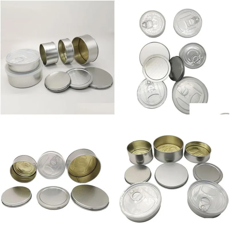 Tin can oem support stickers for storage containers with pull ring smell proof containers 100ML airtight with lid