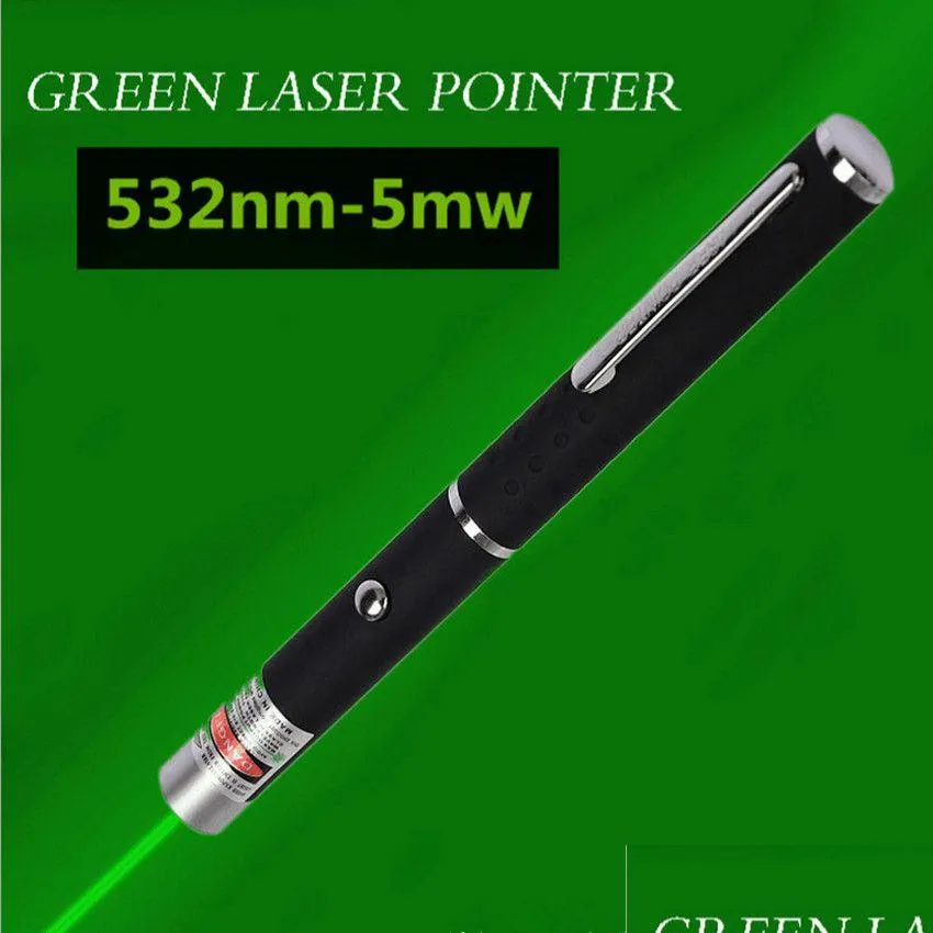 Green Light Laser Pen 5mW 532nm Beam Laser Pointer Pen For SOS Mounting Night Hunting Teaching Xmas Gift Opp Package Wholesales
