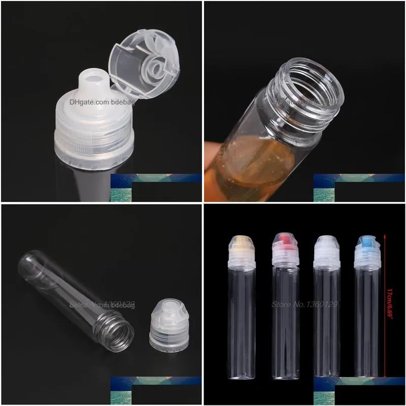 1pc plastic squeeze bottle for honey salad sauce ketchup kitchen condiment dispenser random color