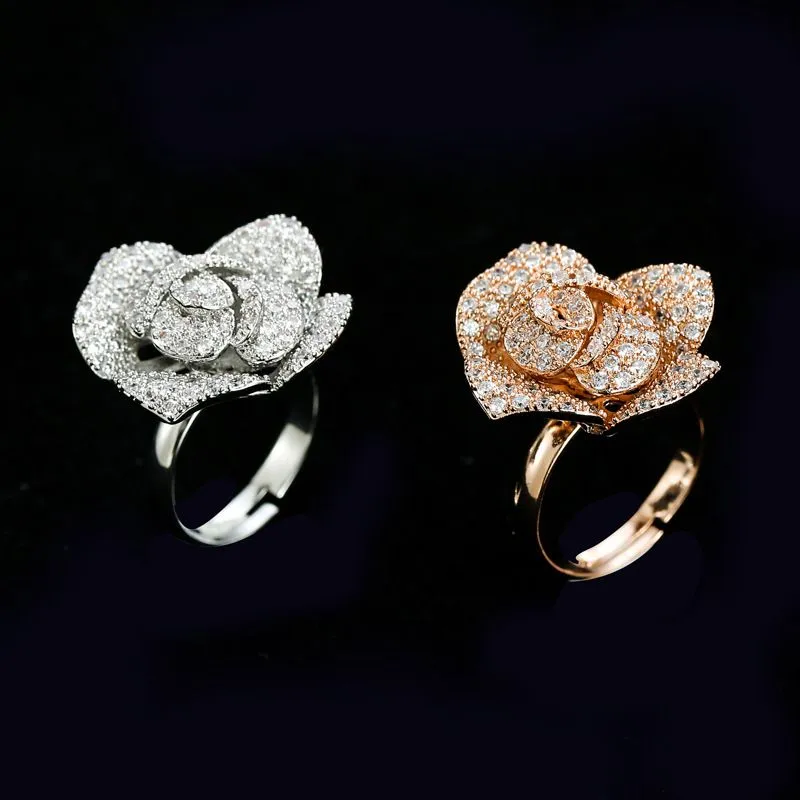 18K Rose Gold Flower Lab Moissanite Jewelry set Party Wedding Earrings Necklace For Women Bridal Engagement Jewelry Gift