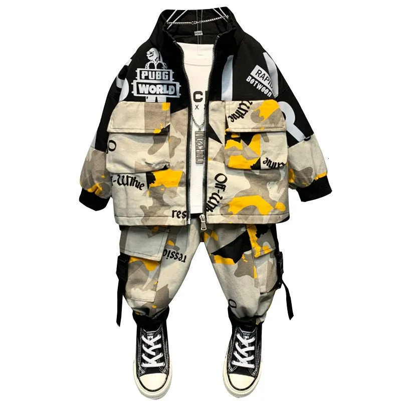 Clothing Sets 2023 Autumn Baby Clothes Children teen Boys Sport Letters jacket Pants 2Pcs sets Active Kids outfit 2 12 years 230925