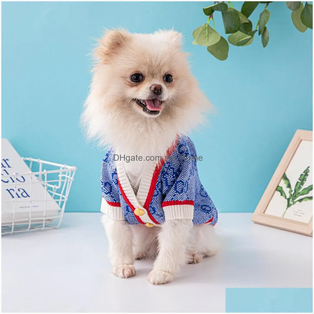 dog cardigan luxury pet sweater corgi chenery fashion brand dog clothes warm in autumn and winter fashion dog sweater