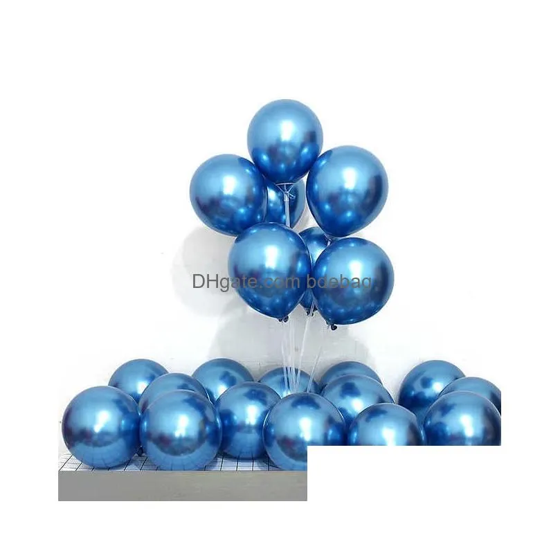 50pcs 10inch glossy metal pearl latex balloons thick chrome metallic colors helium air balls birthday party decor
