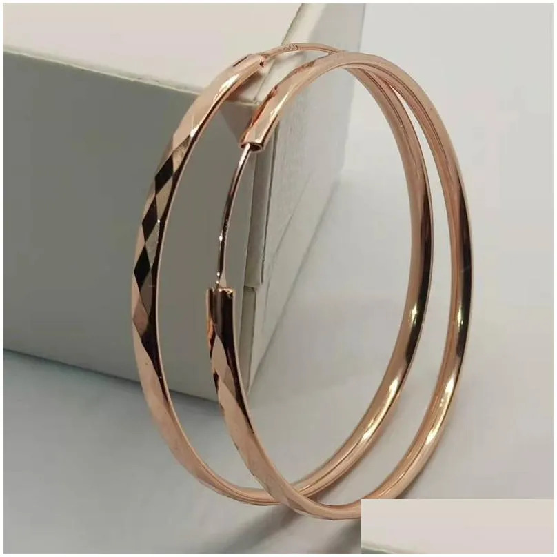 Stud Trendy Big Hoop Earrings 18K Real Gold Plated Elegant Larger Size 60Mm Women Earring Fashion Costume Jewelry Drop Delivery Dh4Gn