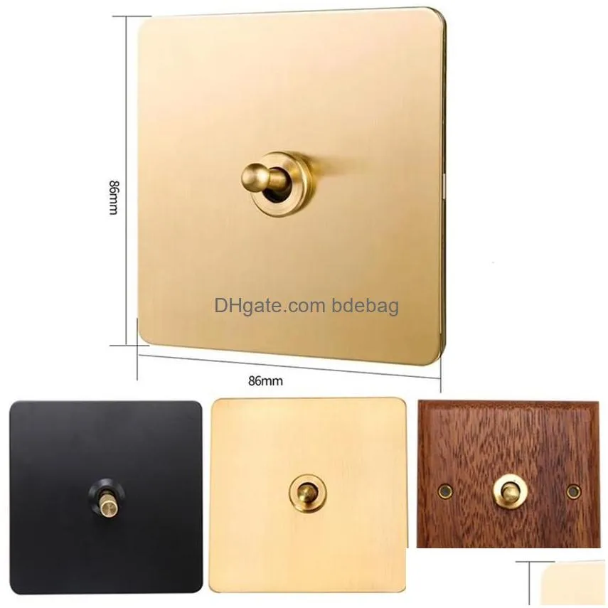 10a retro stainless steel wood brass toggle switch 1 2 3 gang wall lamp switch 86 type dual control light switch t200605298a
