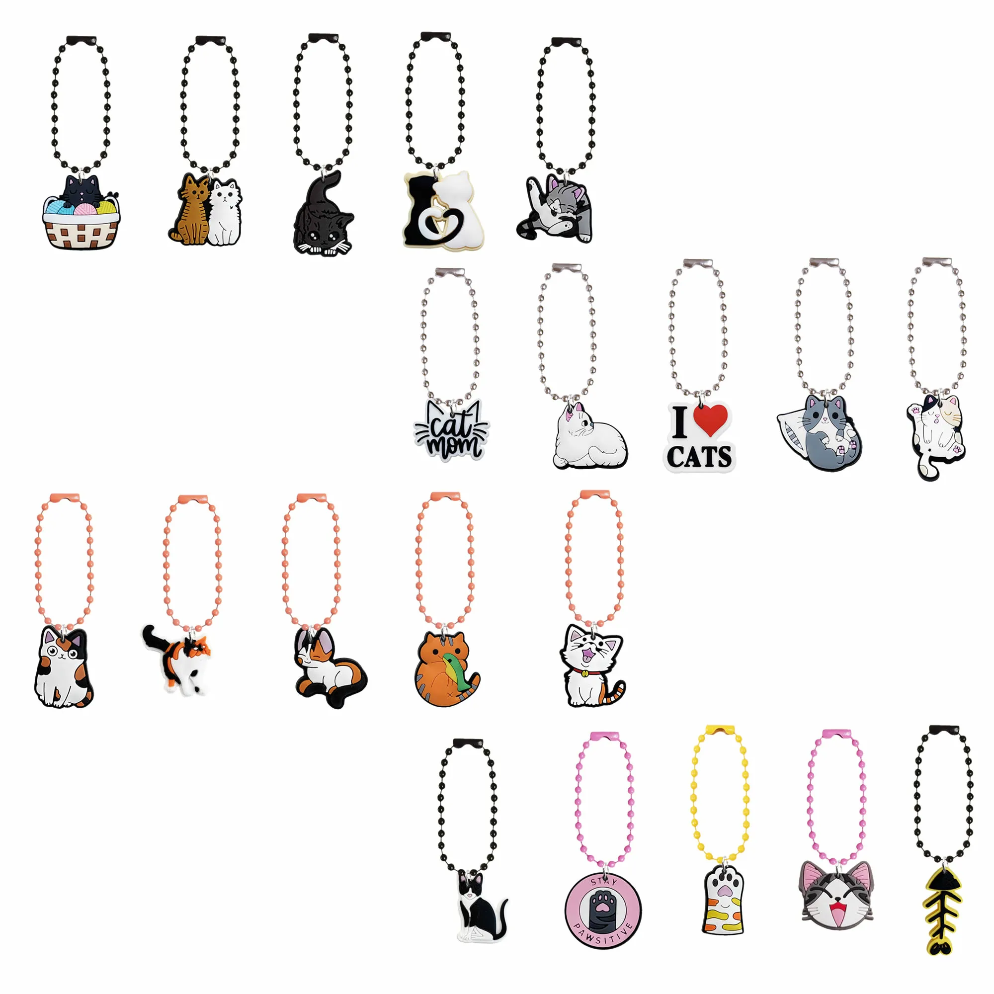 cartoon keychain bead keychains blue charm key ring hanging chain jewelry accessories for bags girls bracelet shoes