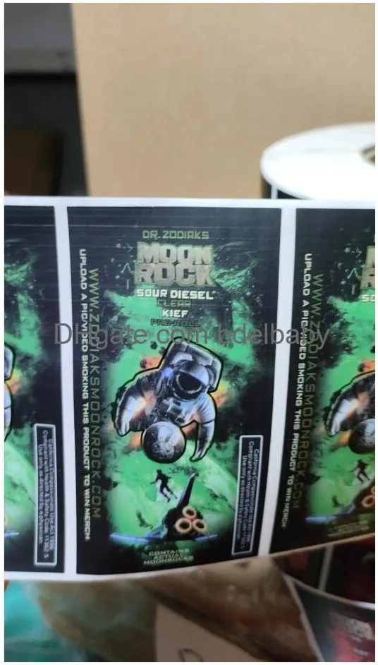 moon rock sticker pre roll packaging label moonrock future joint tube stickers cali strain labels