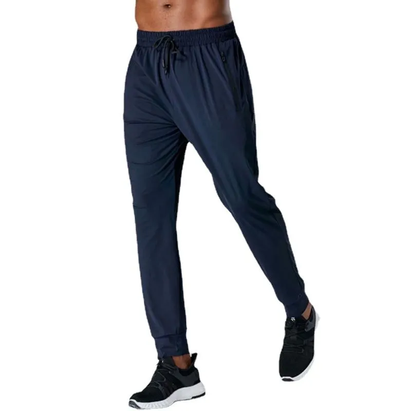 Lu Men Pants Yoga Outfit Sport Quick Dry Drawstring Gym Sweatpants Trousers Lace Up Pocket Fitness Pants Elastic Waist Drawstring Loose pants
