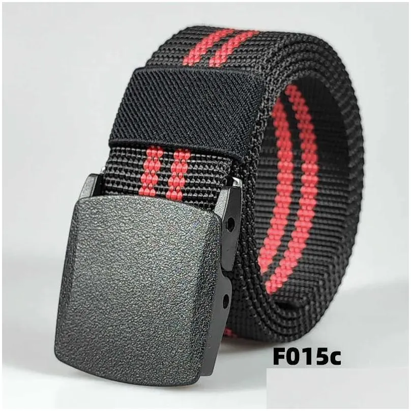 Belts Quick Hair Non-Metallic Nylon Belt Mens Plastic Buckle Tactical Student Military Training Outdoor Canvas 240315 Drop Delivery Fa Dhxiq