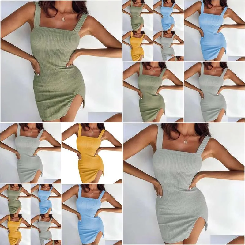 Urban Sexy Dresses 2024 New Solid Color Slim Fit Y Short Skirt Womens Snake Pattern Split Tank Top Drop Delivery Apparel Women`S Clot Dht4C