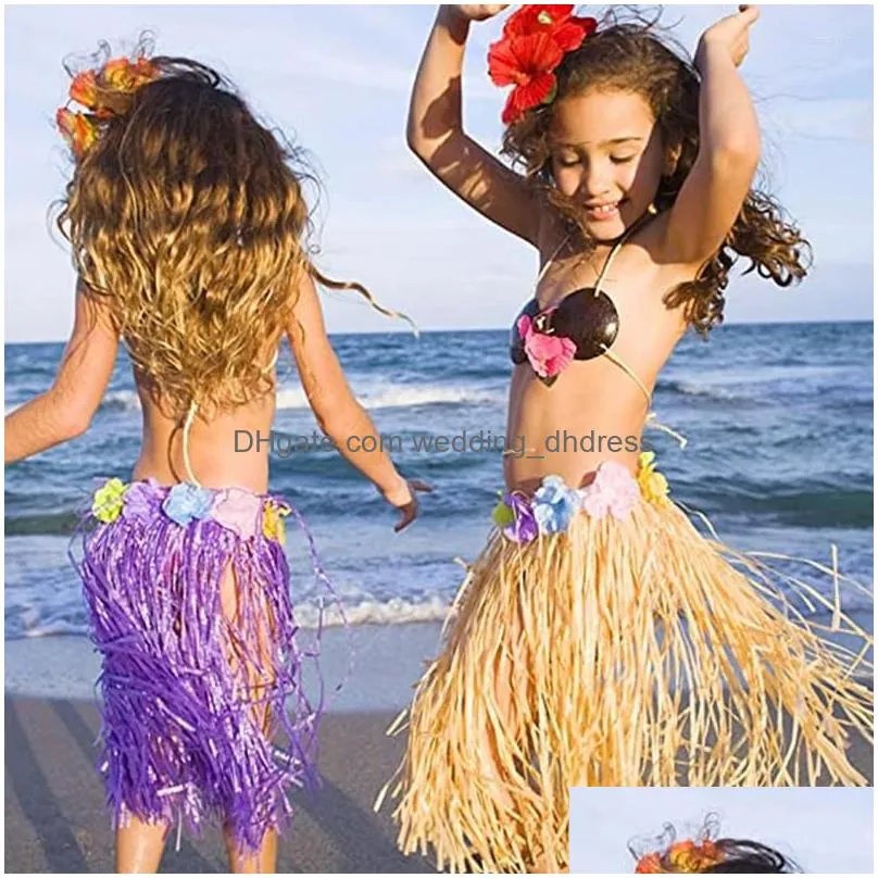 Other Wedding Favors Decorative Flowers Hawaiian Single Layer Grass Skirt Classic Wreath Combination Set Party And Ball Dressing Pro Dhcp5