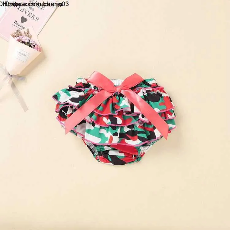 2021 summer kids children`s Sets clothing girls baby fashion printing Bow short-sleeved camouflage triangle skirt suit