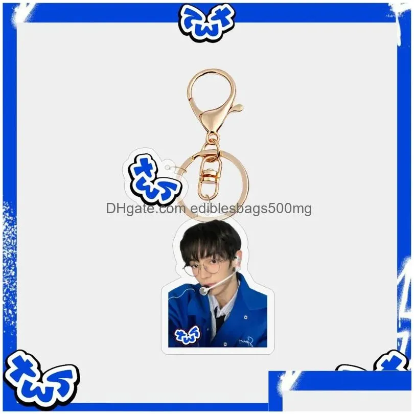 Other Home Decor Keychains Kpop Tws Keyring Sparkling Blue Acrylic Figure Keychain Pendant Bag Accessories Dohoon Shinyu Kyungmin Ha Dhxm5