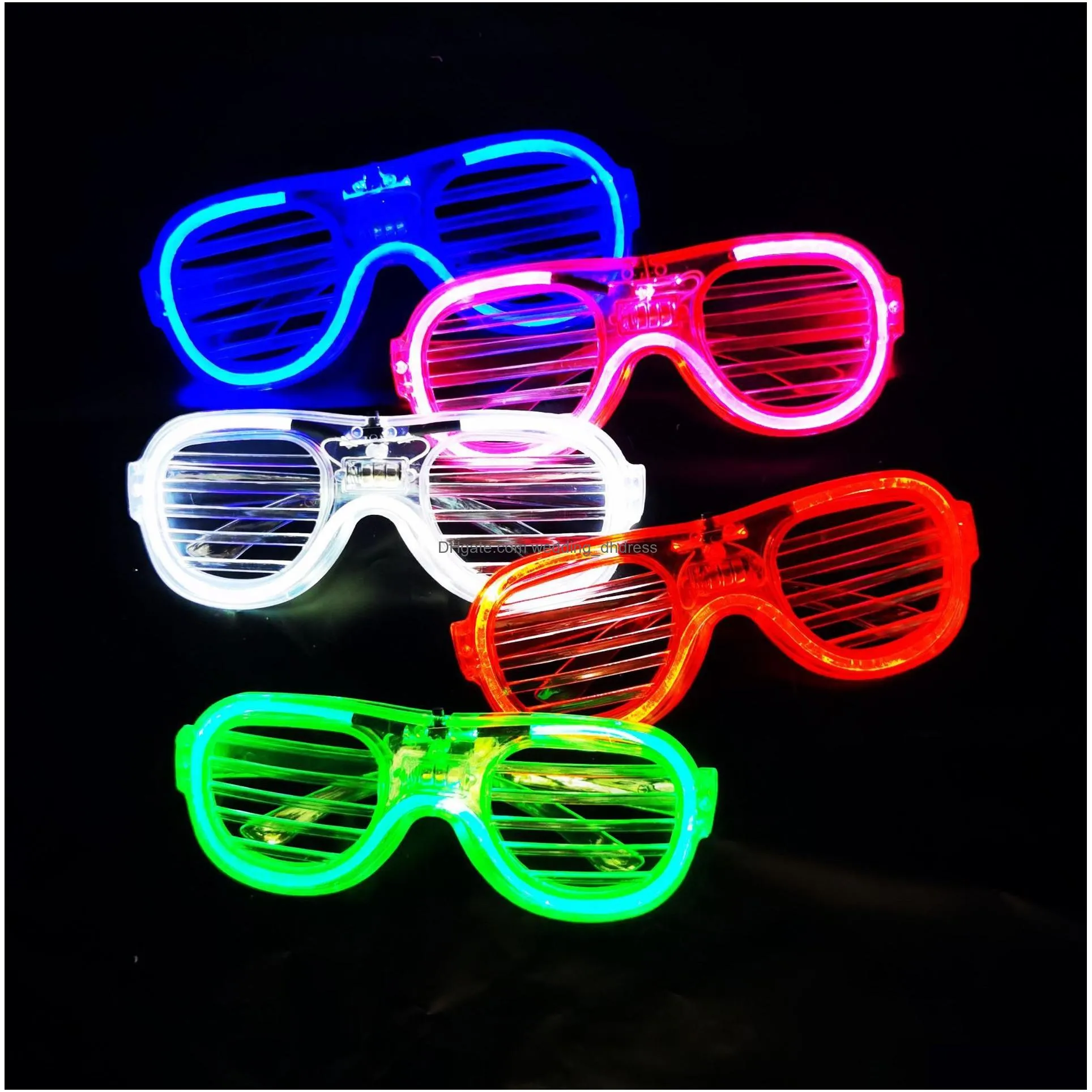 party led glasses glow in the dark halloween christmas wedding carnival birthday party props accessory neon flashing toys