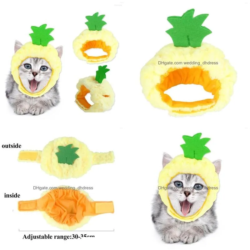 dog apparel pineapple shaped cat hat party dressing supplies top h revealing earrings jewelry for cats hair 2g