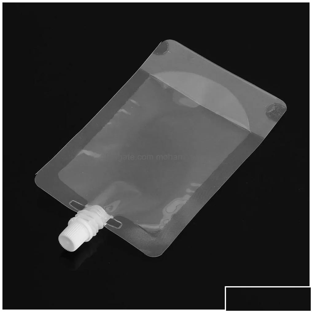 Water Bottles 250Ml Stand-Up Plastic Drink Packaging Bag Spout Pouch For Juice Milk Coffee Beverage Liquid Packing Drop Delivery Hom Dhnvj