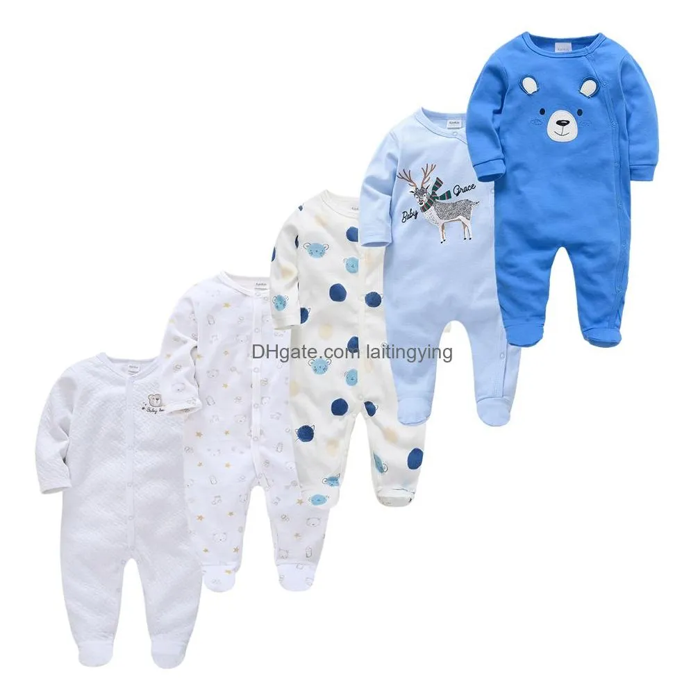 5pcs baby girl boy pijamas bebe fille cotton breathable soft ropa bebe born sleepers baby pjiamas 210226