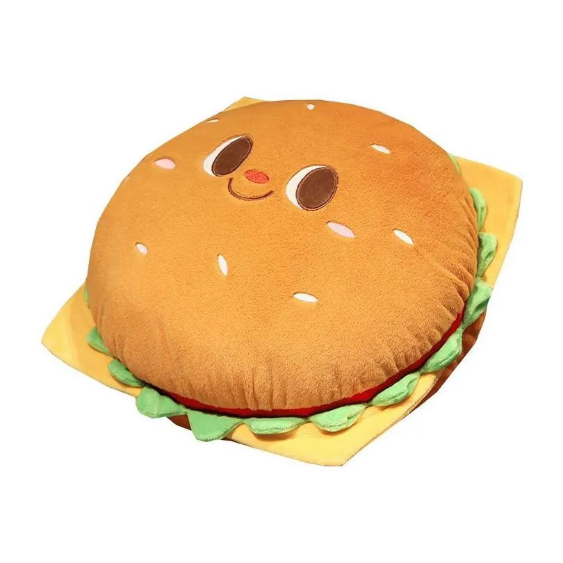 Stuffed & Plush Animals Simation Creative Hamburger Chicken Leg Toast Bun Throw Pillow P Toy Doll Girls Slee Cushion Holiday Gift Drop Dhdk4