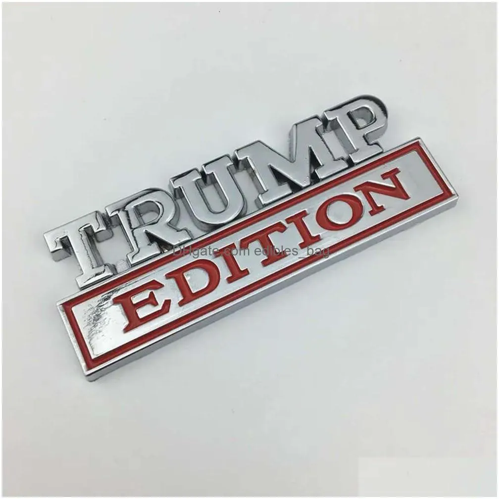 7.3x3cm car sticker plastic decoration us presidential election trump supporter body leaf board banner