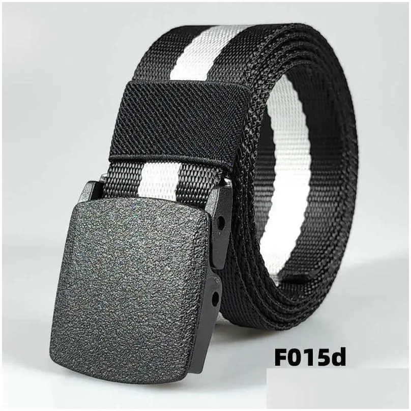 Belts Quick Hair Non-Metallic Nylon Belt Mens Plastic Buckle Tactical Student Military Training Outdoor Canvas 240315 Drop Delivery Fa Dhxiq